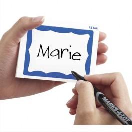 AVERY BLOC DE 40 ÉTIQUETTES PORTE-BADGES LISERÉ BLEU FONCÉ 85X59MM