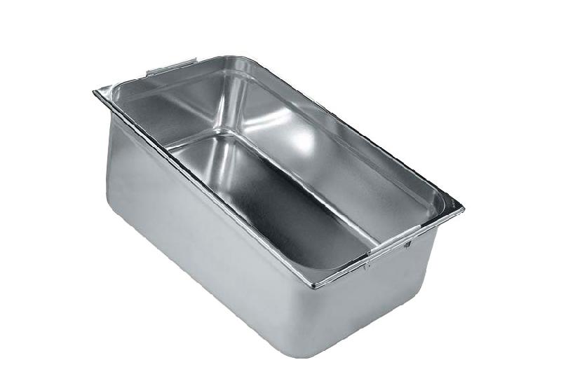 BAC GASTRO INOX 1/1  PLEIN À  ANSES ESCAMOTABLES -  H 200 MM