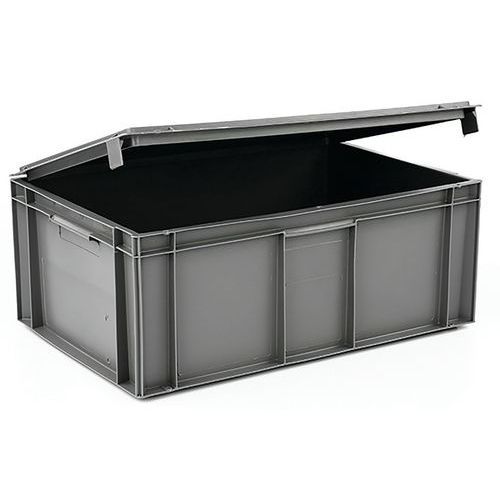 BAC PLEIN 600 X 400 X 235 MM 45L COUVERCLE SOLIDAIRE GRIS - GILAC