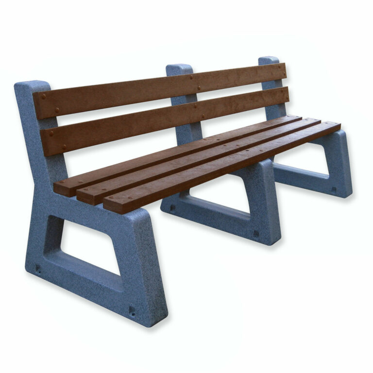 Banc extérieur public - modèle impérial avec dossier - plastique recyclé - 3 places - Réf. IS-3_0