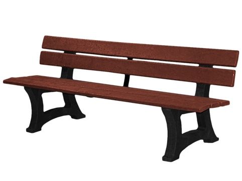 Banc public en plastique recyclé - Piètement plastique 100% éco - 1,80 m - Ref 3100040_0