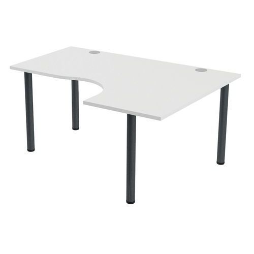 BUREAU TUBO COMPACT DROITE 160 X 120 CM BLANC ANTHRACITE - MBA