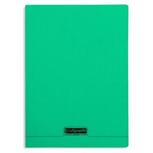 Calligraphe Lot de 10 Cahier Ligne 8000 24x32, 96p./48 feuilles 90 g/m² piquées, couv. PP vert, quadrillé 5x5 - 3210330183855_0