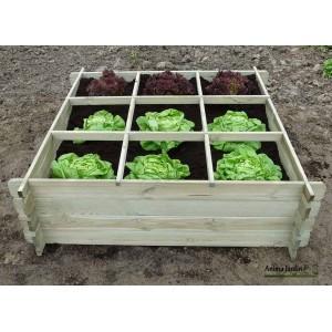 Carré potager en bois autoclave FSC - 140x140x40 cm - 576L - S7276 LD_0