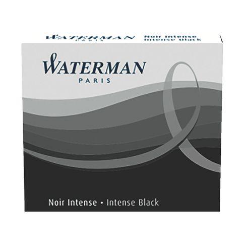 CARTOUCHE D'ENCRE COURTE WATERMAN POUR STYLOS PLUMES NOIRE – BOÎTE DE 6