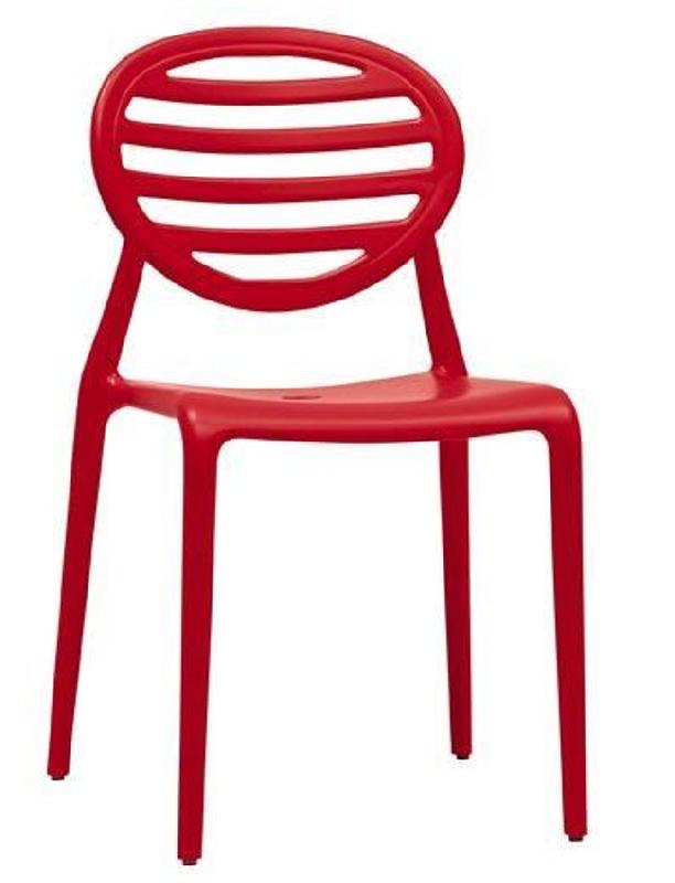 Chaise de restaurant Mahita - polypropylène recyclable - dos à lattes - coloris lin, orange, rouge, vert clair ou anthracite_0