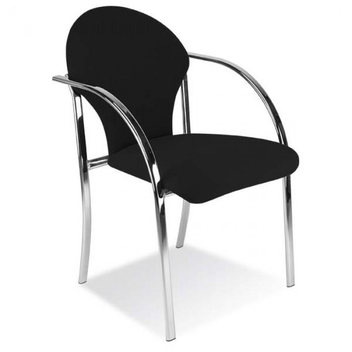 Chaise visiteur Skipper - 4 pieds empilable - structure chromée - finition tissu_0