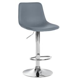 CLP Tabouret de bar Divo en Similicuir Pied trompette en Métal Gris/Chrome - gris polyester 321697_0