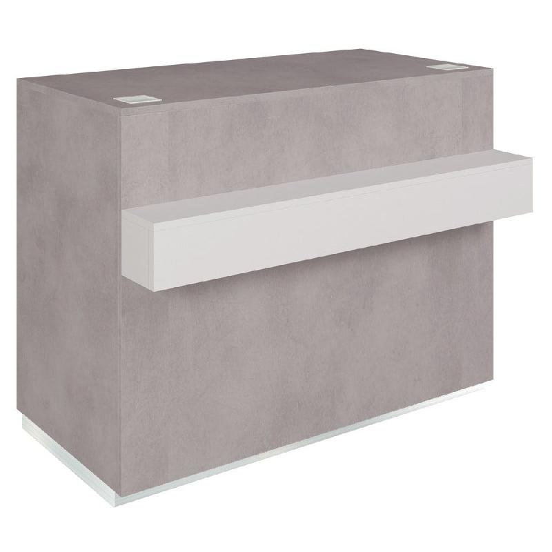 Comptoir Cage béton repose sac blanc 1 tiroir 2 tablettes 120x60/76x93cm_0