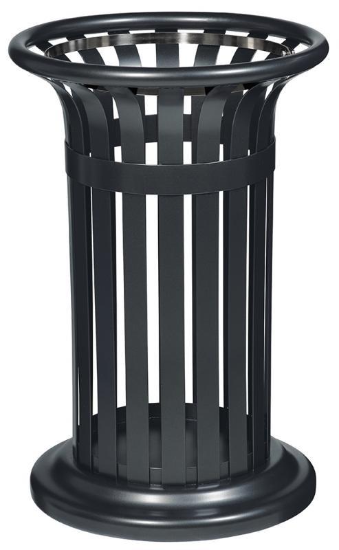 Corbeille extérieure TULIPE en métal 60 litres - 5 coloris disponibles - Anticorrosion et Anti-UV_0
