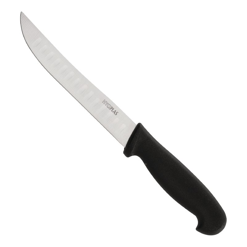 COUTEAU D’OFFICE HYGIPLAS À LAME CANNELÉE 12,5 CM, NOIR