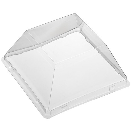 COUVERCLE PLASTIQUE HAUT TRANSPARENT POUR ASSIETTE QUARTZ 10 X 10 CM (VENDU PAR 200)