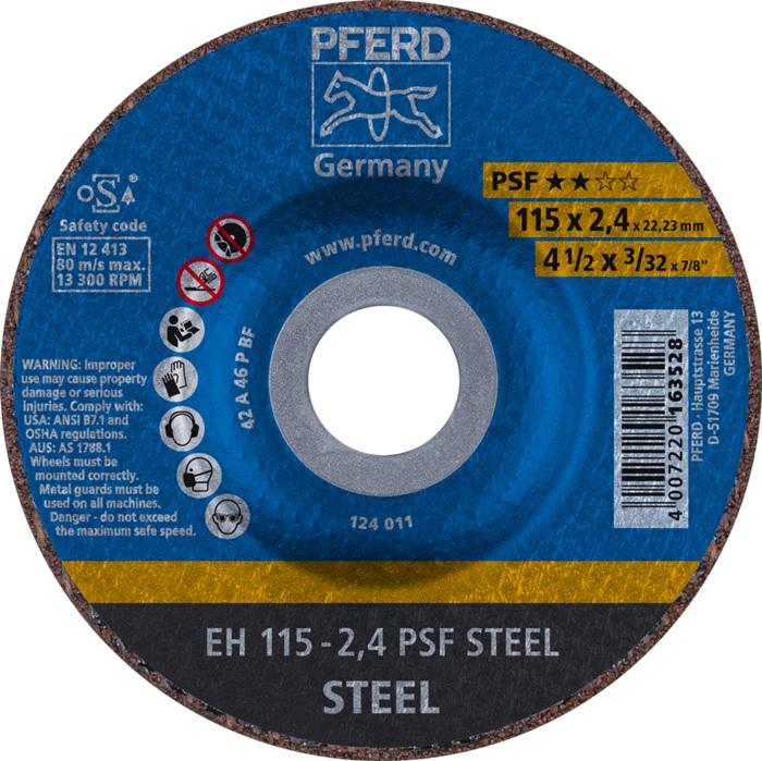 Disque à tronçonner PSF STEEL D115x2,4 mm - contre-coudé acier - perçage 22,23 mm - PFERD_0