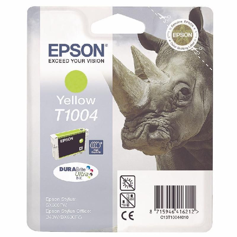 EPSON CARTOUCHE D'ENCRE RHINOCÉROS T1004 J (C13T10044010) - DURABRITE ULTRA - COULEUR: JAUNE