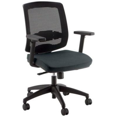 Fauteuil de bureau Malice  avec accoudoirs 3D, dossier H.50 cm - Maille filet / Tissu Gris anthracite_0