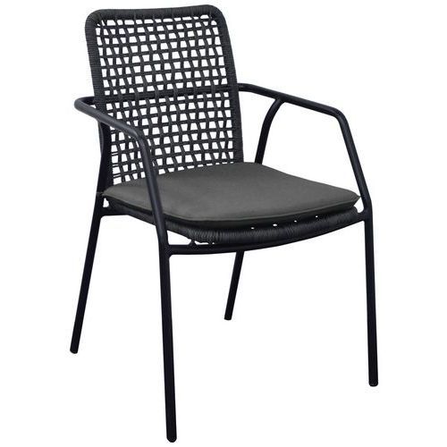 FAUTEUILS NANTES ROPE ANTHR - COUSSIN ANTHRAC/STRUCT NOIRE