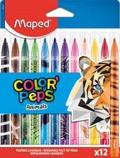 FEUTRE COLOR'PEPS ANIMALS, ÉTUI CARTON DE 12 - LOT DE 5