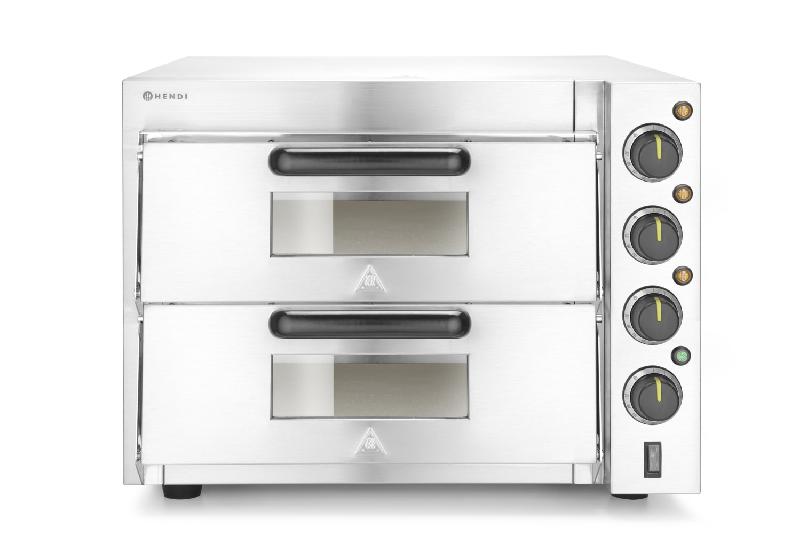 Four à pizza professionnel monophasé compact - 2 chambres - pizzas ø39 cm - 220283 - 3000 W_0