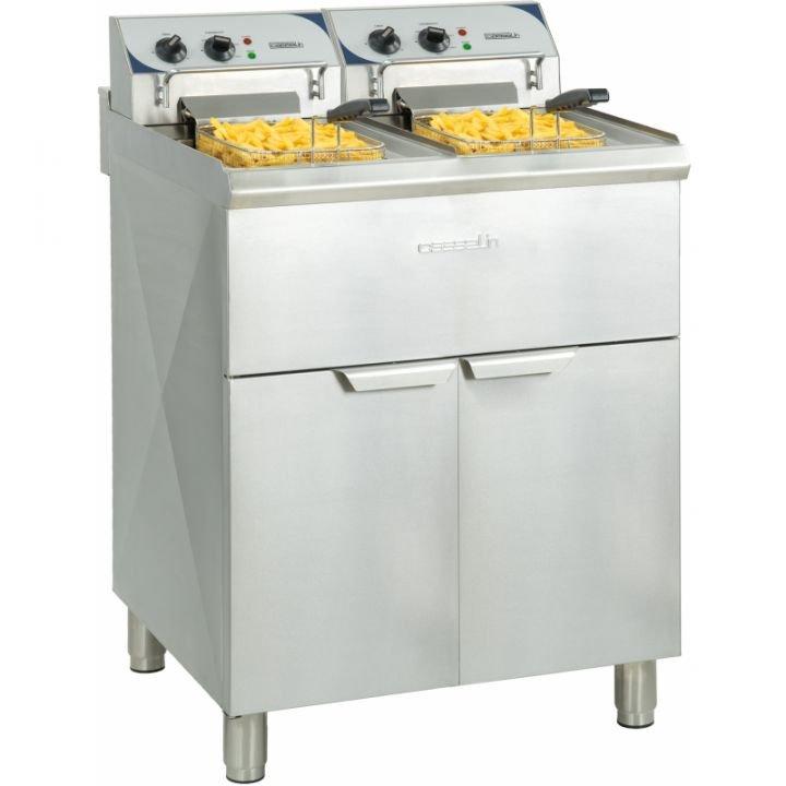 Friteuse inox électrique 2 x 10 Litres sur meuble, 18 000 W, 400 V - TRI_0