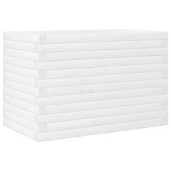 Helloshop26 - Jardinière bac lit surélevé plantes fleurs terrasse jardin 70 x 40 x 46 cm bois de pin massif blanc 02_0037783 - 3000214283272_0