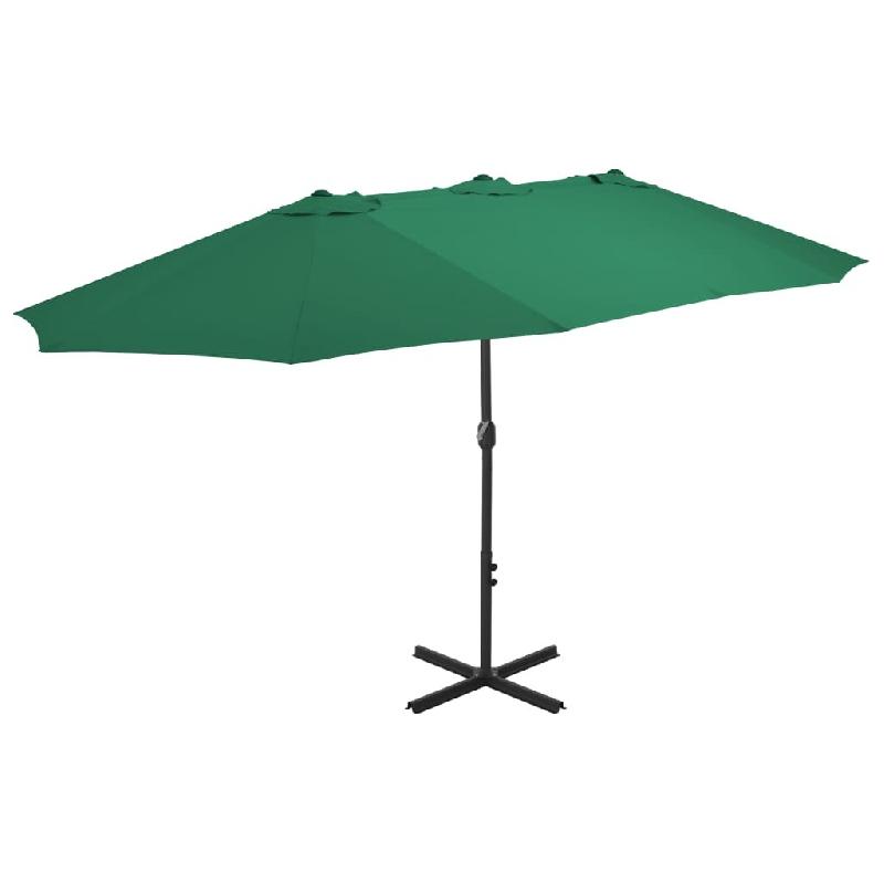 Helloshop26 - Parasol d'extérieur et mât en aluminium 460 x 270 cm vert 02_0008293 - 3000443282725_0