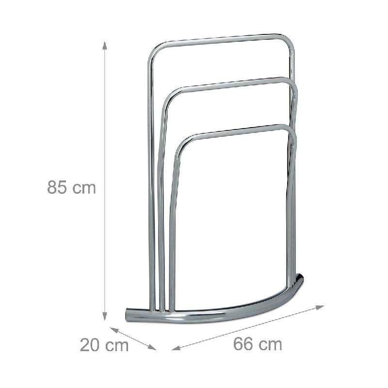 Helloshop26 - Porte-serviettes support serviettes sur pied 3 barres en métal  85 cm 3213062 - métal 3002323351736_0