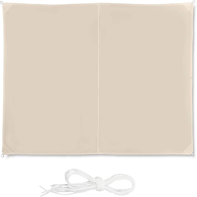 Helloshop26 - Voile d'ombrage rectangle 2 x 3 m beige 13_0002930 - beige inox 3000139458984_0