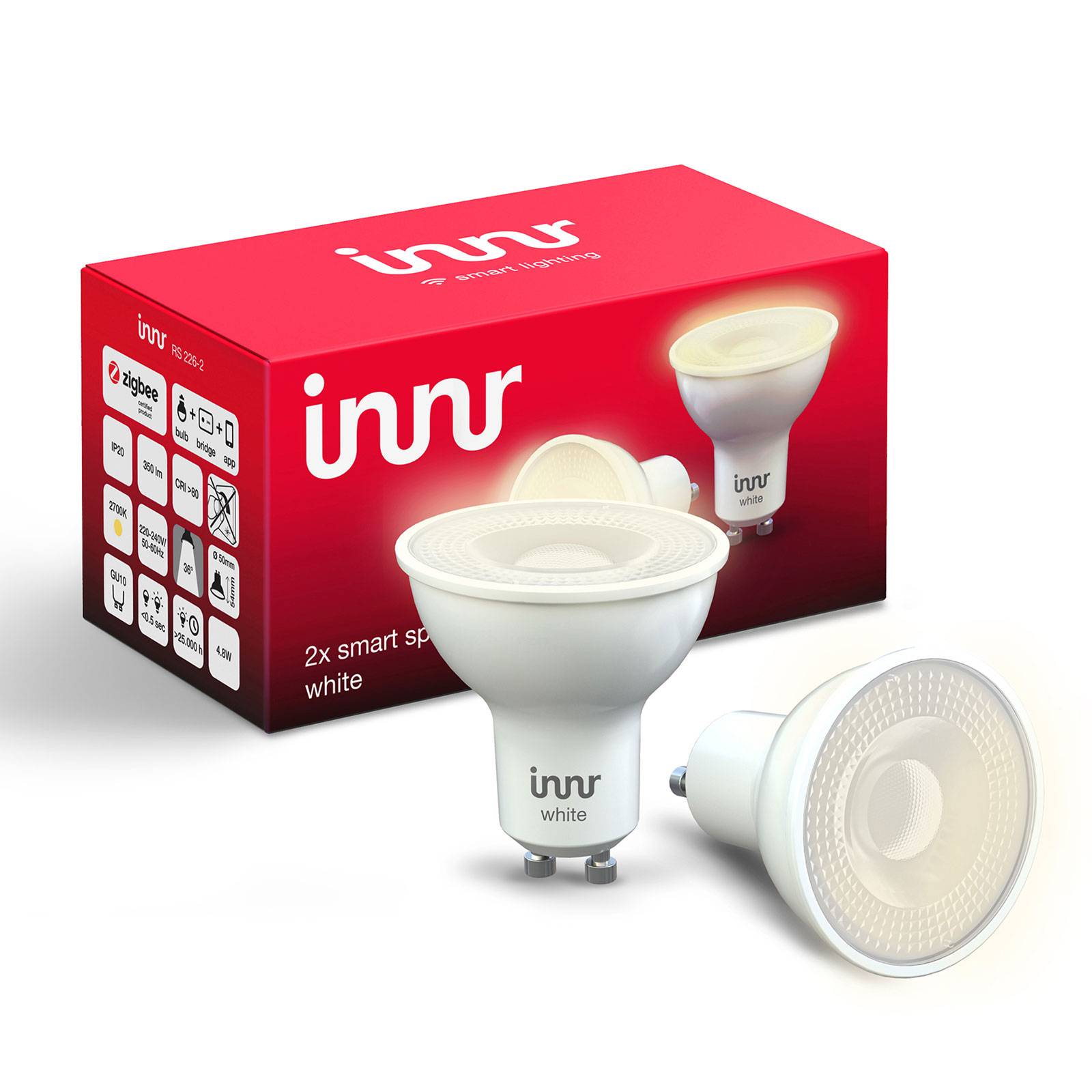 INNR LIGHTING INNR SMART SPOT LED GU10 4,8W 36° 390LM 827, PAR 2