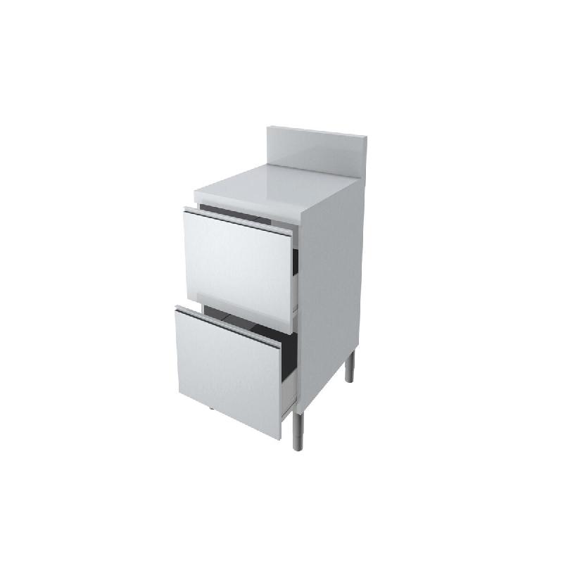 ITALCONCEPT L2G Meuble Tiroirs Dessus Inox + Dosseret 150X50Mm, 850 x 400 x 800mm - 3616350169310_0