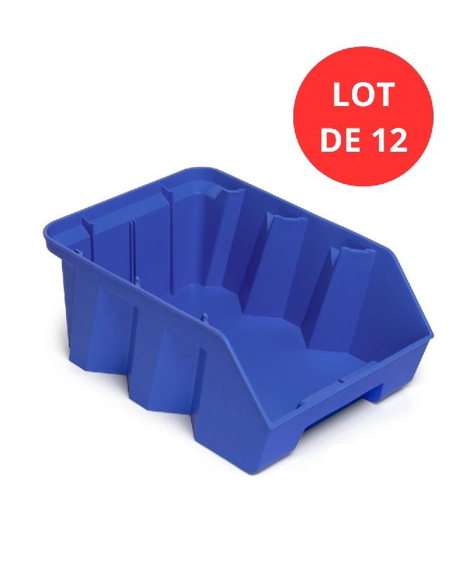 Lot de 12 bacs duetto 12,5 litres plastique bleu_0