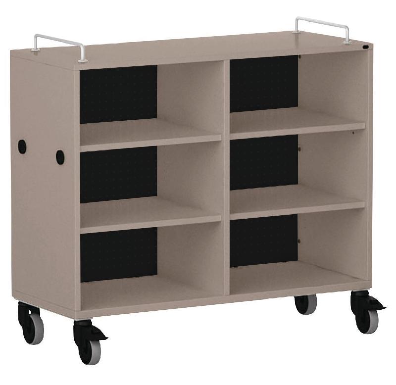 MEUBLE BAS SHIFT+ LANDSCAPE MÉLAMINÉ 4 ÉTAGÈRES - GRIS TERRE D\'OMBRE - NOIR - MANUTAN COLLECTIVITÉS