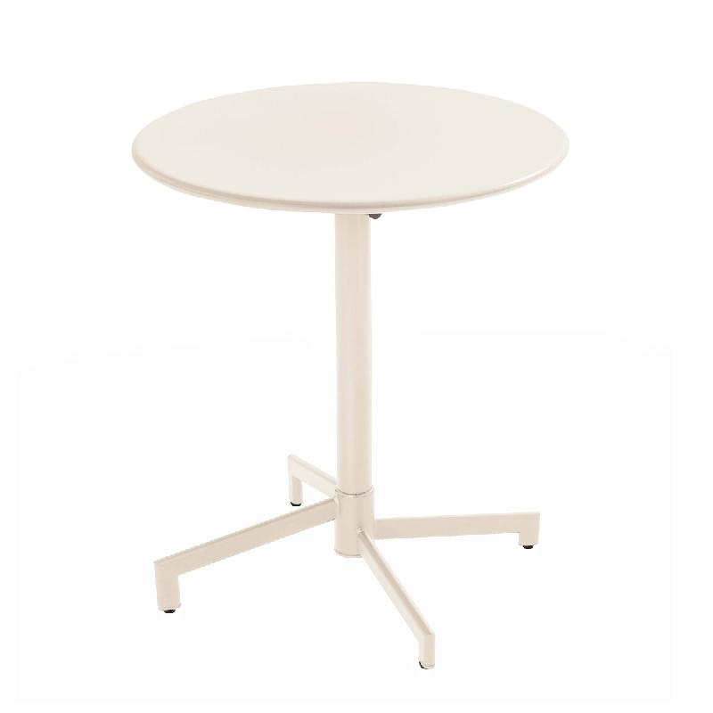 Oviala Business Table de terrasse ronde bistrot avec plateau rabattable argile - rose acier 114481_0
