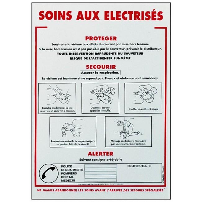 Panneaux rigides 320x460 mm affichage consignes légales soins aux électrisés - PNLGPSC-NV02/ELT_0