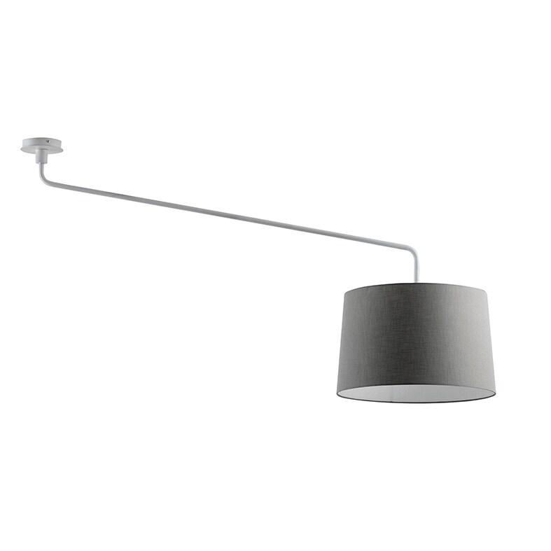 Plafonnier Vivien Blanc, Abat-Jour Conique Anthracite, Raccordement E27, Puissance 75W, Ip20, Diamètre 48Cm - Rossini Illuminazione - gris 8015421683_0