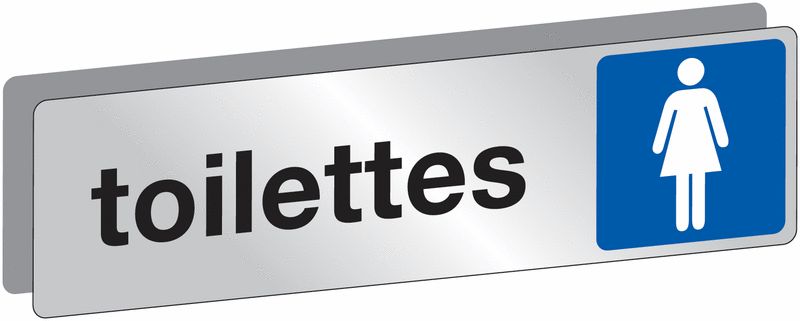 PLAQUE DE PORTE RECTANGULAIRE TOILETTES FEMME