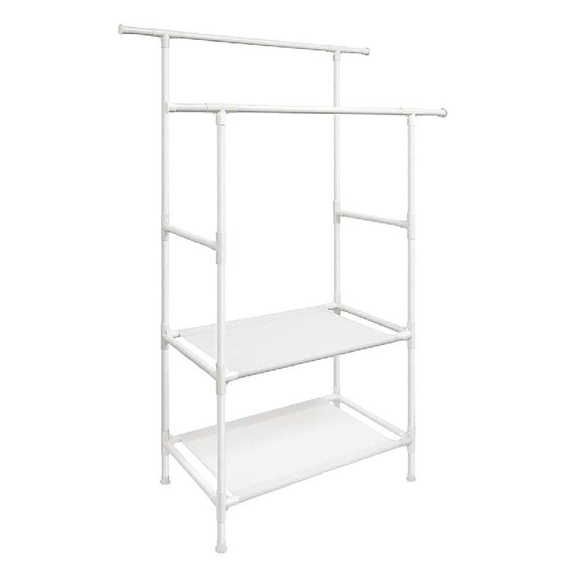 DIVCHI Portant à Vêtements Double Rail Avec étagère à Chaussures - Gain