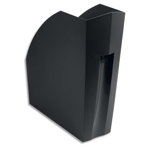 PORTE-REVUES ECO BLACK EN PP RECYCLÉ, DOS 11 CM. DIM : H 29,2 X P 24,8 CM - LOT DE 2