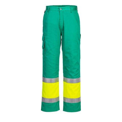PORTWEST L049 PANTALON COMBAT HI-VIS BICOLORE JAUNE/THÉAL - TAILLE XXL - STANDARD