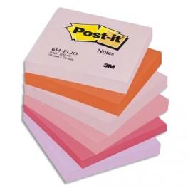 POST-IT LOT DE 6 BLOCS REPOSITIONNABLES COLORIS PLAISIR DIMENSIONS 76X76MM BP754