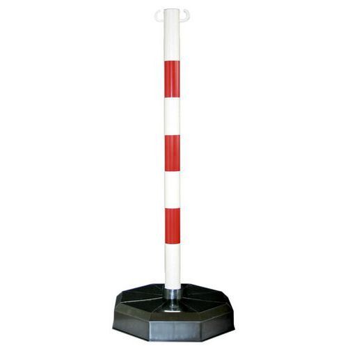 POTEAU PVC SUR SOCLE FINITION ROUGE/BLANC LESTÉ À 9 KG - CROSO