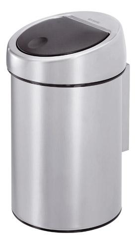 POUBELLE MURALE 3 LITRES BRABANTIA TOUCH-BIN RONDE INOX MAT