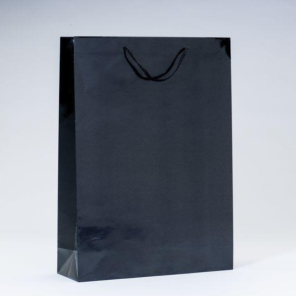 Sac Luxe pelliculé noir 32x10x44cm - glossy - par 12_0