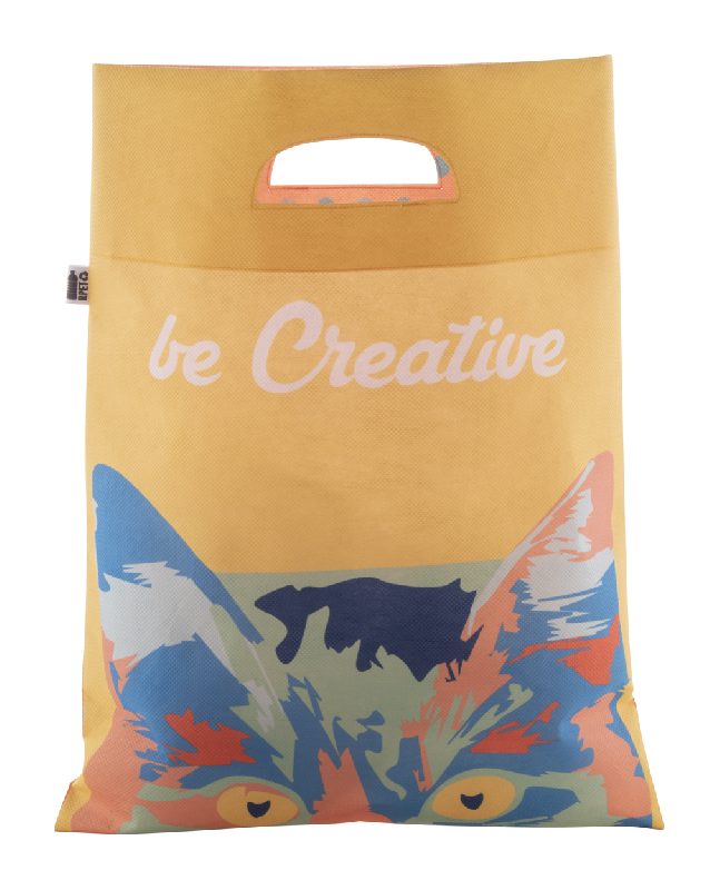Sac publicitaire shopping en RPET non tissé - sublimation - poignées prédécoupées - 80 g/m²_0