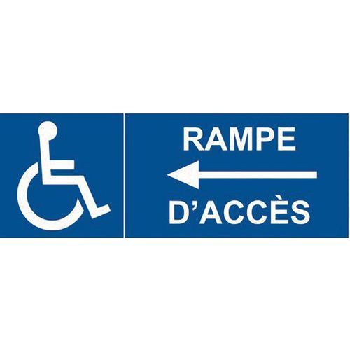 SIGNALISATION RAMPE ACCÈS GAUCHE HANDICAPÉ PVC 350X125MM