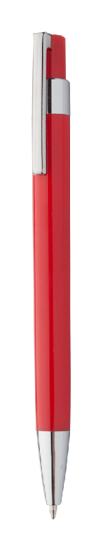 Stylo à bille en plastique Alexluca - clip silver - encre bleue - couleur rouge - poids 9g_0