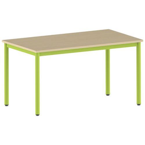 TABLE CARÉLIE 140 X 80 FIXE T6 STRAT HÊTRE MIEL- VERT 1864 - MOBIDECOR
