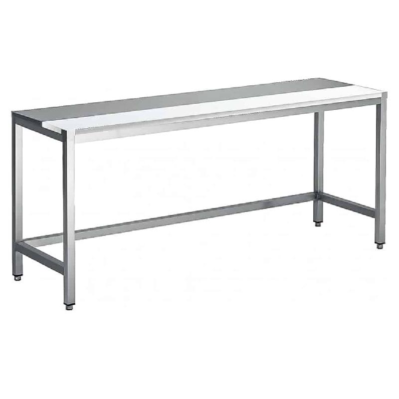 Table de découpe centrale professionnelle, mixte avant-arrière (alèse inox arrière), inox AISI 304, P 700 mm (Longueur, mm: 1200 - Réf TABDEMC127-1)_0