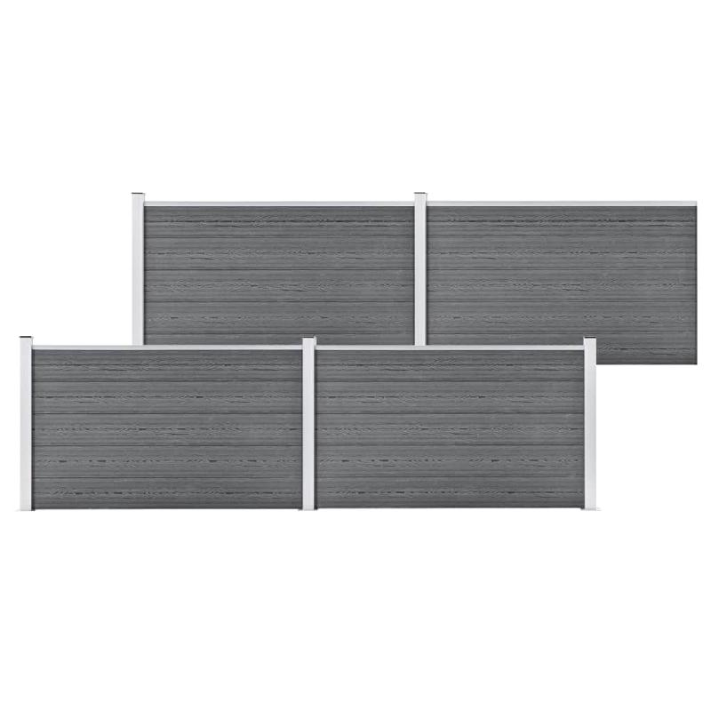 Vidaxl clôture de jardin wpc 699x106 cm gris 3053249_0