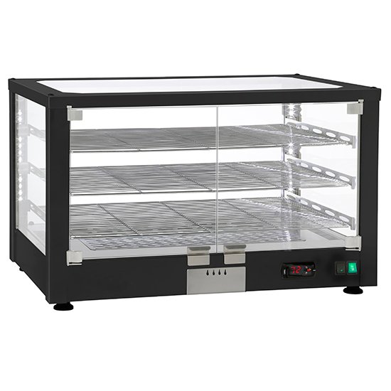 VITRINE CHAUDE AVEC 3 TIROIRS ET PORTES BATTANTES