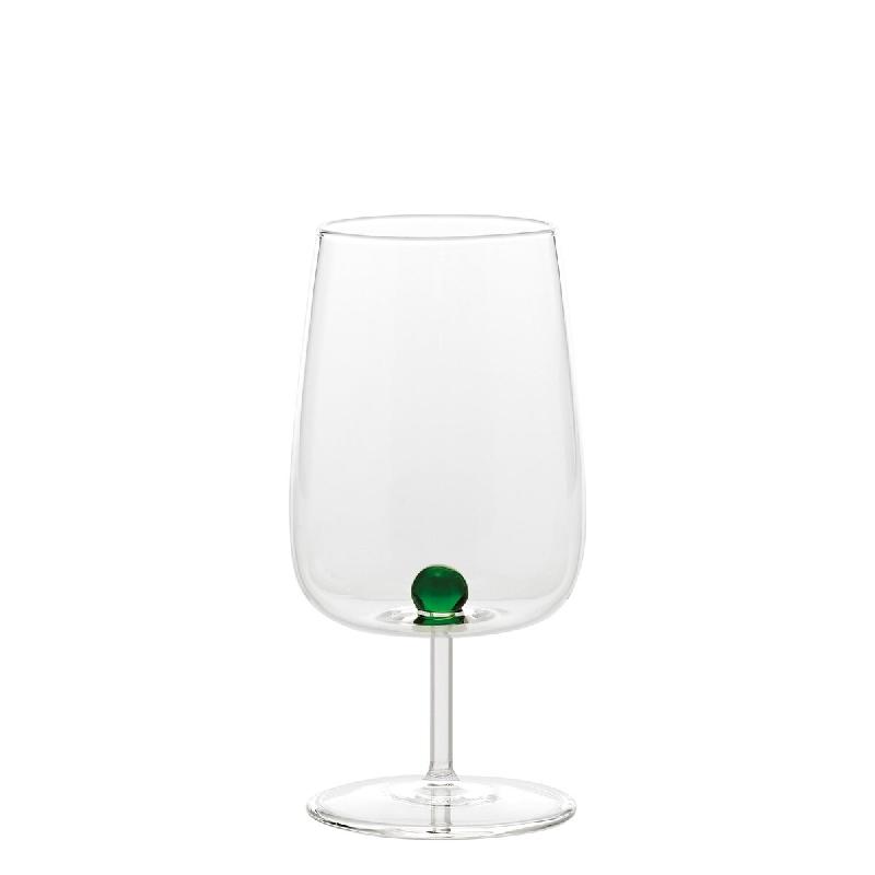 Zafferano Bilia Set De 6 Verres En Verre Borosilicate Avec Sphère Colorée Verte - Design Artisanal Élégant Et Résistant Aux Chocs Thermiques Pour_0